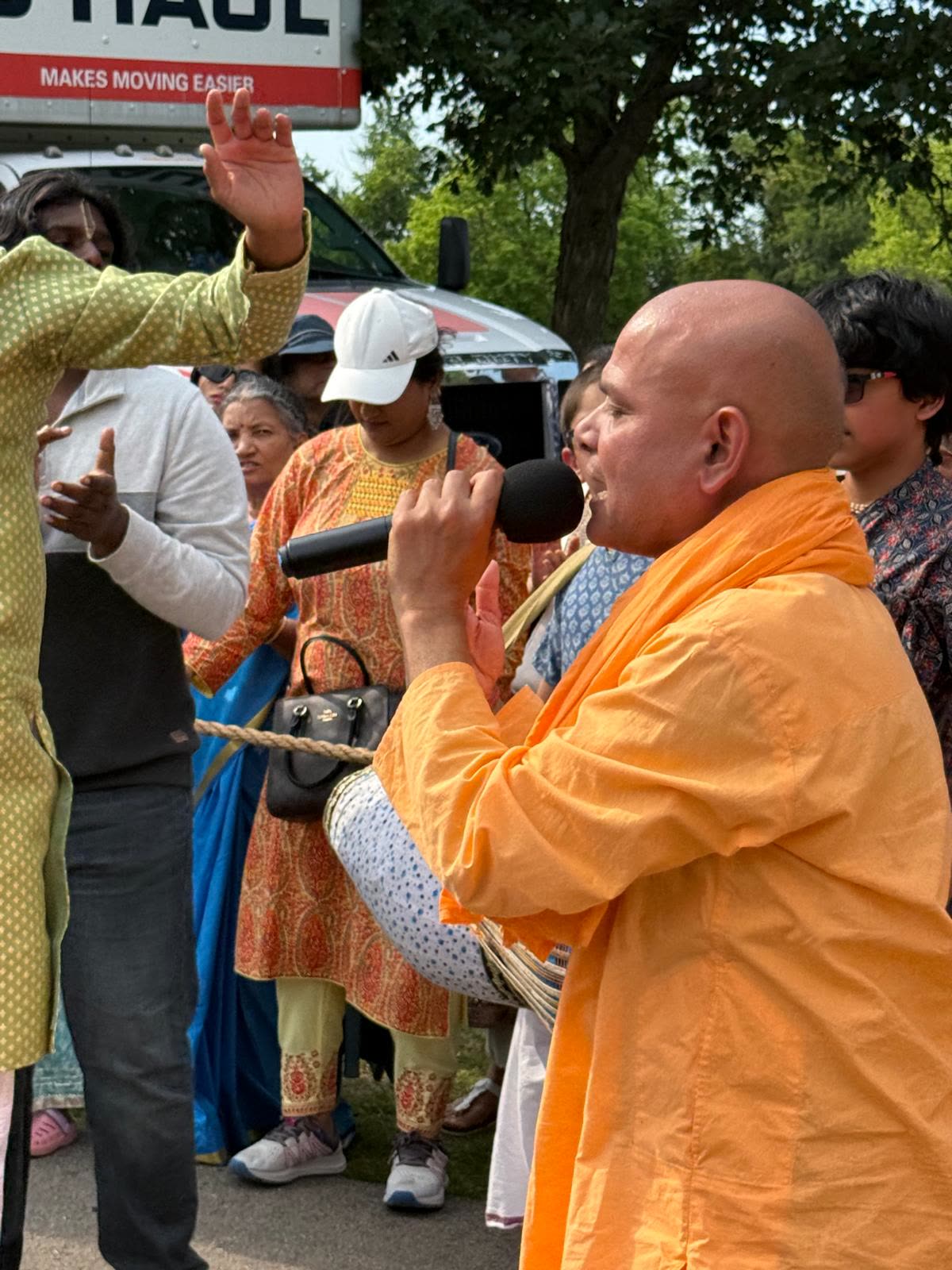 Leading the kirtan at Canton Rath Yatra 2026